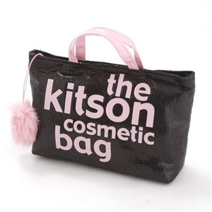 kitson(キットソン) バッグinバッグ GLITTER MATERIAL COSMETIC BAG KSG0170・Black×L・.Pink