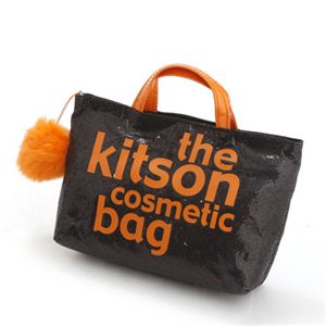 kitson(キットソン) バッグinバッグ GLITTER MATERIAL COSMETIC BAG KSG0172・Black×Orange