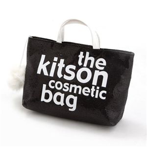 kitson(キットソン) バッグinバッグ GLITTER MATERIAL COSMETIC BAG KSG0173・Black×White