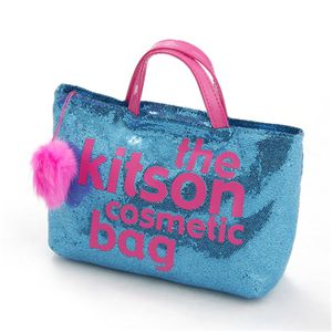 kitson(キットソン) バッグinバッグ GLITTER MATERIAL COSMETIC BAG KSG0174・Blue×Pink