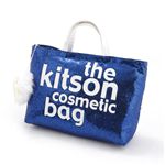 kitson(キットソン) バッグinバッグ GLITTER MATERIAL COSMETIC BAG KSG0175・Navy Blue×White