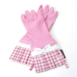 GLOVEABLES(グローバブルズ) ウォッシンググローブ 502G・【GINGHAM】Pink/WhiteBow