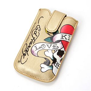 Ed Hardy(エド・ハーディ)  レザー調 小物入れ 【C】02001/GOLD/ゴールド