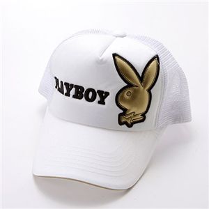 PLAYBOY ビッグロゴメッシュキャップ ホワイト