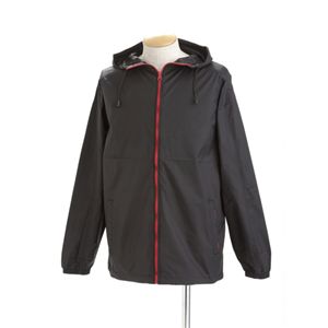 撥水加工マウンテンパーカー M ブラック×レッド
