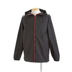 撥水加工マウンテンパーカー M ブラック×レッド
