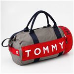 TOMMY HILFIGER（トミーヒルフィガー）ボストンバッグ　L500039　グレー/レッド