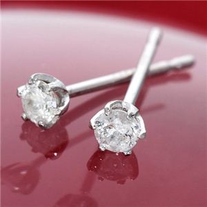 プラチナ0.1ctダイヤモンドピアス