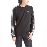 adidas メンズ3SロングスリーブTシャツ BLACK(ブラック)L