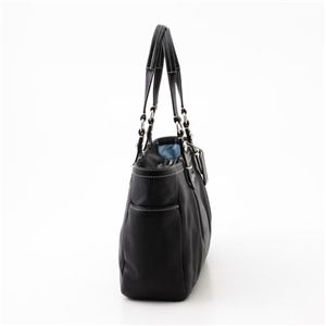 3:COACH(コーチ) レザー トートバッグ SV/BK・Black