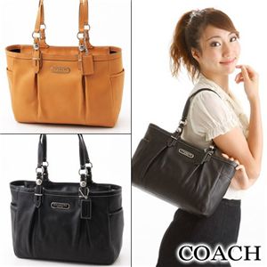 6:COACH(コーチ) レザー トートバッグ SV/BK・Black