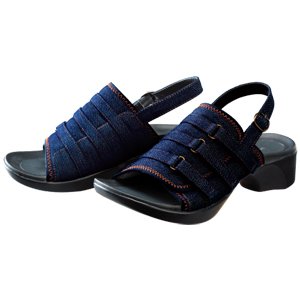 【足に優しいサンダル】アーチサポートサンダル バックベルト付き　【ブルーデニム】Sサイズ（21.5〜22.5cm ）