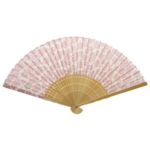 薔薇モチーフ 布扇子70型30問【5本セット】ピンク