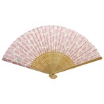 薔薇モチーフ 布扇子70型30問【5本セット】ピンク