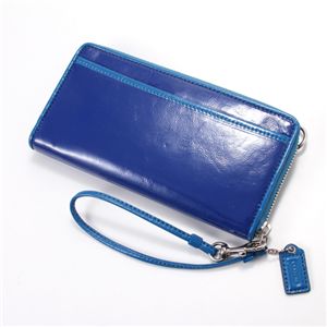 2:COACH(コーチ) POPPY ラウンドジップジップパテント長財布 SV/LC-Blueberry