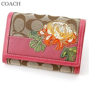 COACH(コーチ) 折り財布 シグネチャーストライプ フローラル コンパクト クラッチ 41416 