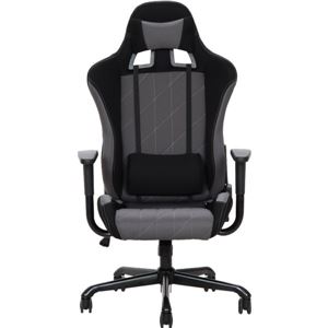 360度回転式リクライニングチェア/レーシングチェア ダカール 昇降機能/肘掛け/ヘッドクッション/キャスター付き