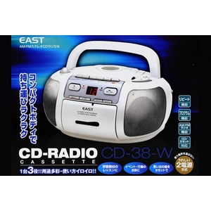 EAST　多機能ラジオ内蔵 ポータブルCDラジカセ CD-38-W