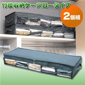 竹炭収納ケース 衣類ケース ロータイプ 【2個組】 【押入れ収納】