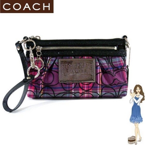 コーチバッグ COACH コーチ ポピー タータン デミ クラッチ ピンク／マルチカラー 43286