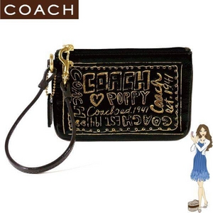 COACH（コーチ） バッグ ポピー パテント リストレット ブラック 42868