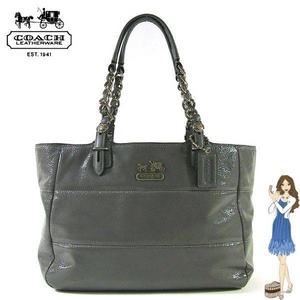 COACH（コーチ） トートバッグ トライベッカ パテント グレー 14123