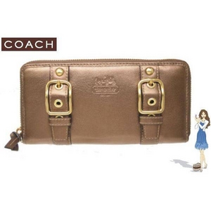 Coach(コーチ) アコーディオン ジップ アラウンド長財布 ゾーイ レザー ゴールド 41862