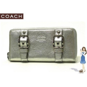 Coach(コーチ) アコーディオン ジップ アラウンド長財布 ゾーイ レザー プラチナ 41862