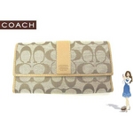 Coach(コーチ) 3つ折り長財布 シグネチャースリムエンベロープキャメル 41525