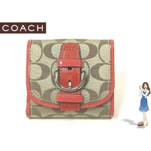 Coach(コーチ) 2つ折り財布 ソーホー シグネチャー フレンチ ピンク 42057