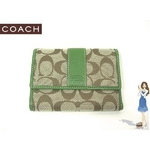 Coach(コーチ) 3つ折り財布 シグネチャーコンパクトクラッチ グリーン 41889