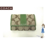 Coach(コーチ) ミニ 3つ折り財布 シグネチャー グリーン 42129