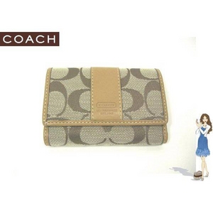 Coach(コーチ) ミニ 3つ折り財布 シグネチャー キャメル 42129