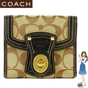 Coach(コーチ) 3つ折り財布 レガシー シグネチャー フレンチ ブラック 41956