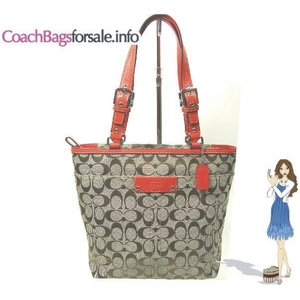 Coach(コーチ) トートバッグ ハンプトンズ シグネチャー ランチ オレンジ 13077