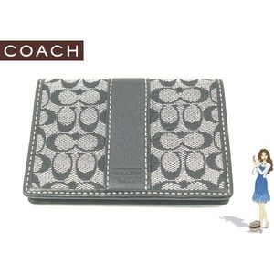 Coach(コーチ) 定期入れ シグネチャー カードケース ブラック 60355