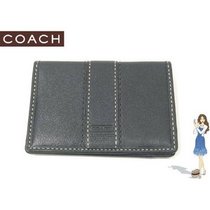 Coach(コーチ) 定期入れ レザー カードケース ブラック 60379