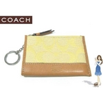 Coach(コーチ) 小銭入れ シグネチャー ミニ スキニー レモン/ナチュラル 42390