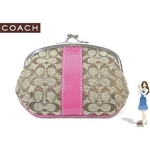 Coach(コーチ) 小銭入れ シグネチャー フレームド コイン パース がま口 ピンク 60349