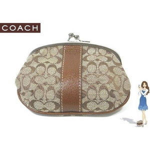 Coach(コーチ) 小銭入れ シグネチャー フレームド コイン パース がま口 ブラウン 60349