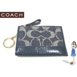 Coach(コーチ) 小銭入れ ハンプトンズ シグネチャー デニム ミニ スキニー ネイビー 41923