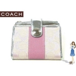 Coach(コーチ) 財布 シグネチャー ストライプ スモール ピンク 42248