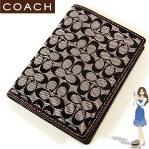 1:Coach(コーチ) パスポートケース シグネチャー ブラック 60354