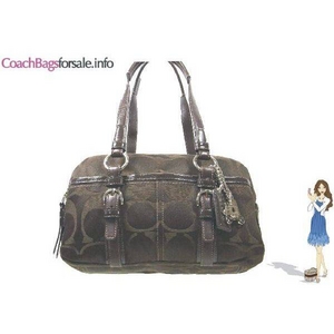 1:Coach(コーチ) バッグ ソーホー シグネチャー サッチェル ブラウン 12680