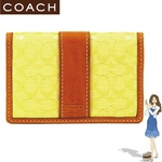 Coach(コーチ) 定期入れ シグネチャー カードケース イエロー 60355