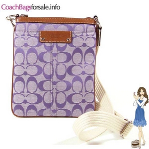 Coach(コーチ) バッグ シグネチャー ジップ スウィングパック パープル 42393