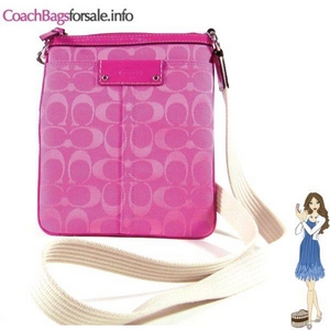 1:Coach(コーチ) バッグ シグネチャー ジップ スウィングパック ピンク 42393