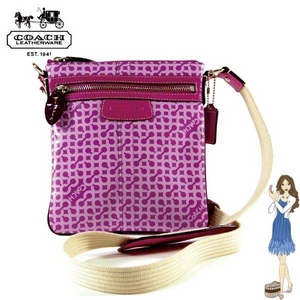 1:Coach(コーチ) バッグ シグネチャー ペネロピ オプ アート スウィング パック パープル 42206