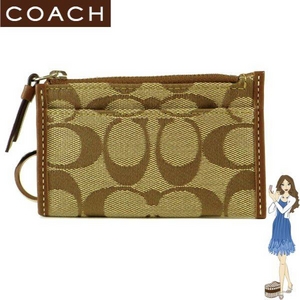 Coach(コーチ) 小銭入れ シグネチャー ミニ スキニー ブラウン 42840