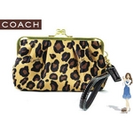 Coach(コーチ) バッグ レオパード プリント フレーム リストレット がま口 マルチカラー 41960